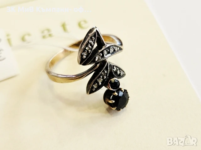 Златен пръстен с диаманти 3.45гр 00362-19, снимка 6 - Пръстени - 51353317