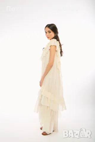Ефирна Рокля Layla - Екрю, снимка 2 - Рокли - 49478683
