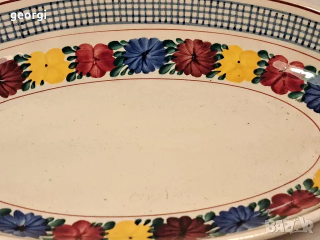френско керамично плато поднос с цветя 22/3, снимка 2 - Прибори за хранене, готвене и сервиране - 49199589
