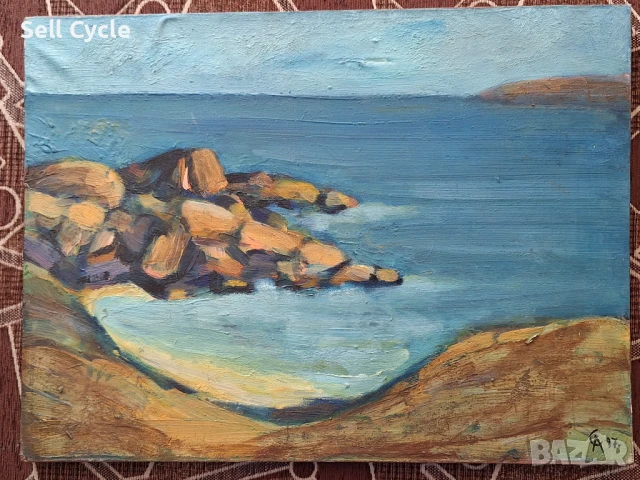 ✅КАРТИНА МАСЛО - РАЙСКИЯТ ЗАЛИВ - 55/41 СМ.❗