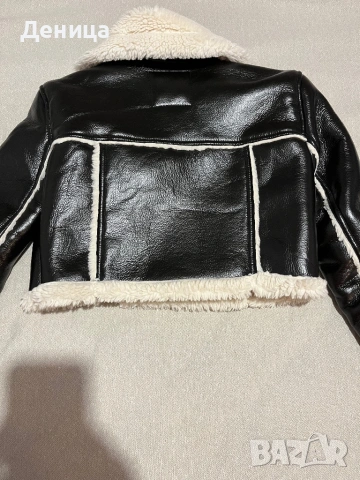 Късо яке Zara - еко кожа с пух, снимка 4 - Якета - 53267751