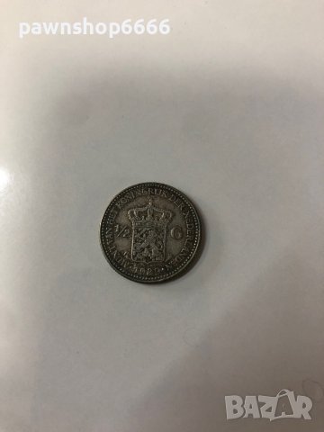 Сребърна монета Нидерландия ½ гулден, 1929, снимка 4 - Нумизматика и бонистика - 38930245
