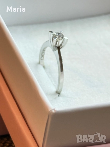 Дамски пръстен бяло злато и диамант, снимка 8 - Пръстени - 52470770
