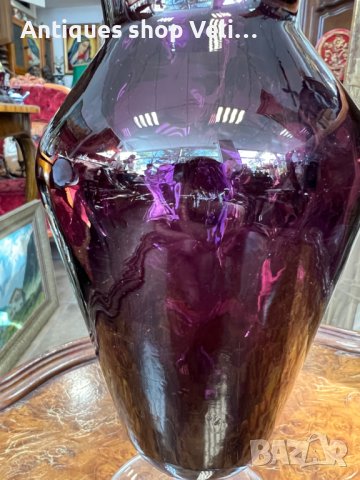Красива стъклена ваза №4758 , снимка 2 - Антикварни и старинни предмети - 43002591