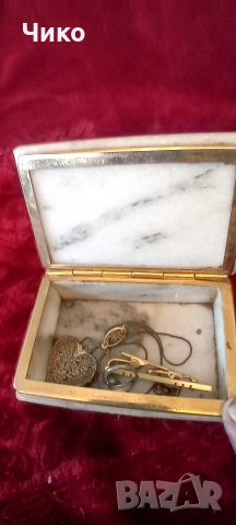 Стара мраморна бижутерска кутия, снимка 3 - Антикварни и старинни предмети - 53140863