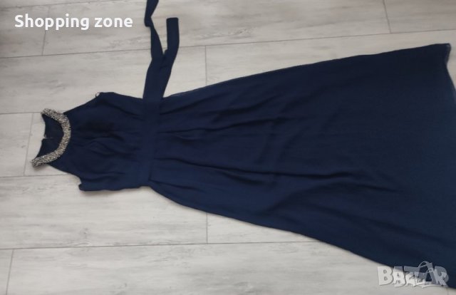 Дълга официална бална рокля в тъмно синьо, снимка 2 - Рокли - 40386041