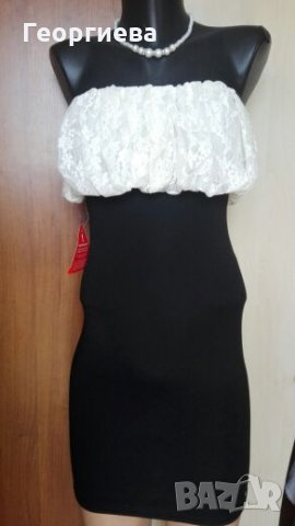 Черна рокля с красива дантела ПРОМОЦИЯ 👗🍀XS,S (34 - 36) 🍀👗 код 005