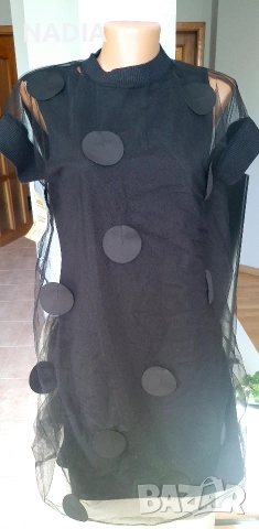 Черна рокля с тюл