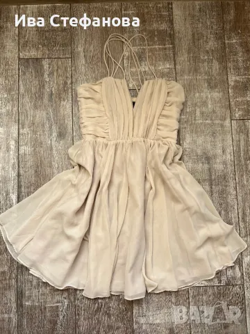 Разкошна ефирна елегантна парти коктейлна официална кукленска рокля цвят пудра , снимка 5 - Рокли - 47499715