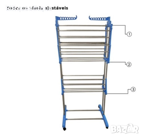 Сгъваем сушилник за дрехи на колелца – практична стойка за сушене на пране, снимка 5 - Други стоки за дома - 52375997