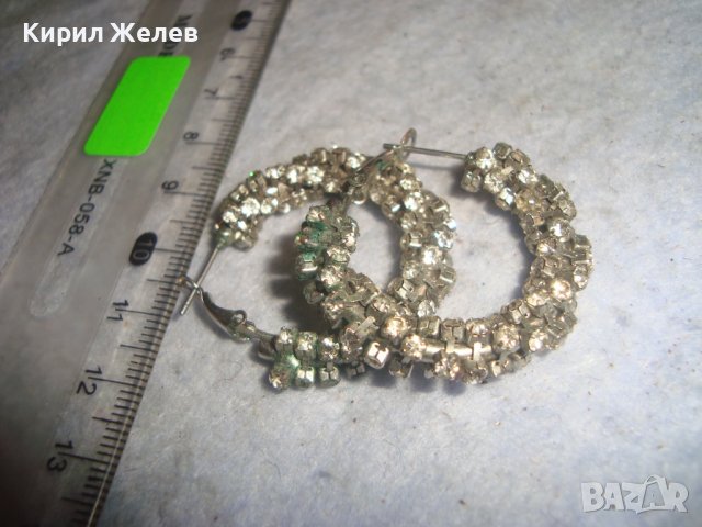 СТАРИ КРАСИВИ ПОСРЕБРЕНИ КРИСТАЛНИ АРТ ОБЕЦИ СТИЛНИ НЕЖНИ 20760, снимка 5 - Обеци - 36635578