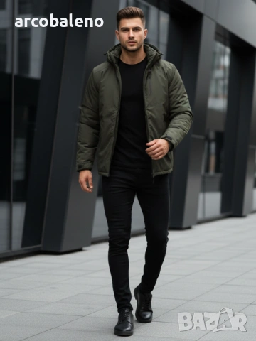 Мъжко зимно яке с качулка, 3цвята , снимка 4 - Якета - 53089552