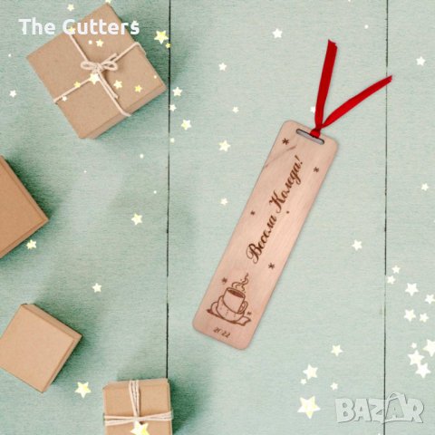 Дървен книгоразделител "Весела Коледа", снимка 3 - Ръчно изработени сувенири - 38331353