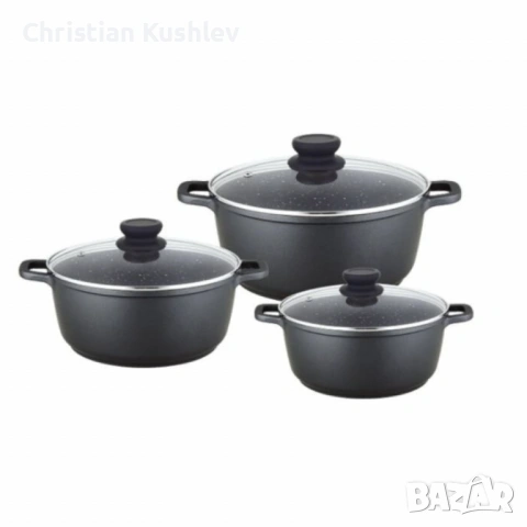 Гранитен комплект касероли Lexical ECO SMART SERIES – 6 части 24/26/30 см, снимка 4 - Други - 53280239