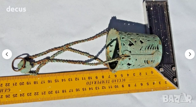 Антикварен православен висящ кадилник – XVIII век кандило, снимка 3 - Антикварни и старинни предмети - 51463316