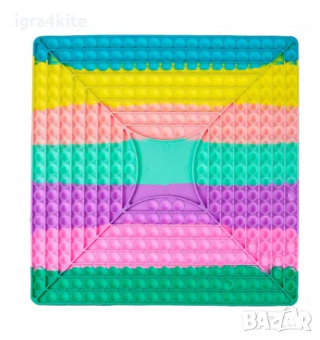 НАМАЛЕНИЯ! Огромни попити 40см.XL квадрат pop it + зарове Гигантски попити