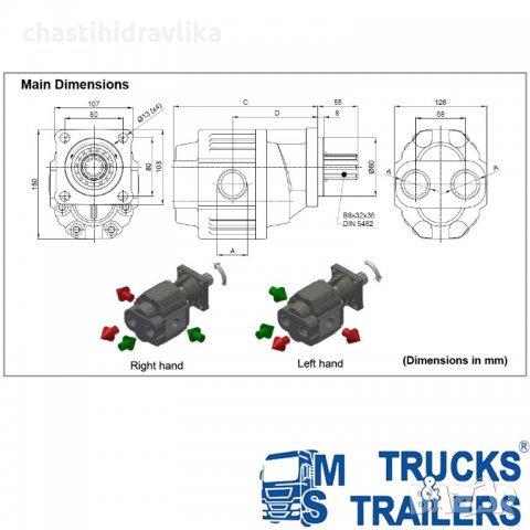 Зъбна помпа ABER 125Л, снимка 2 - Части - 37123966