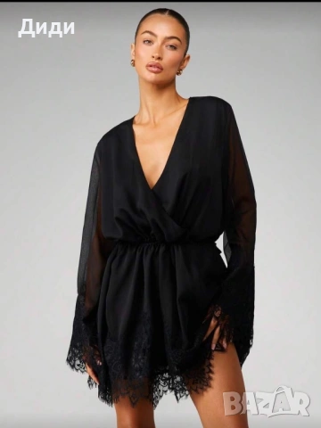 Черна рокля с дантела