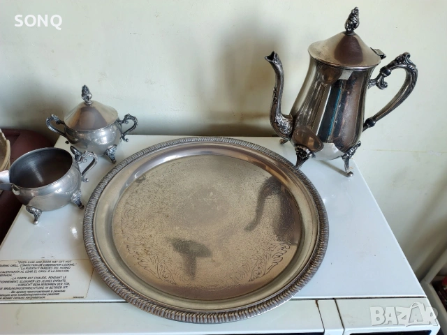 Прекрасен Стар Посребрен Сервиз, снимка 3 - Антикварни и старинни предмети - 53174122