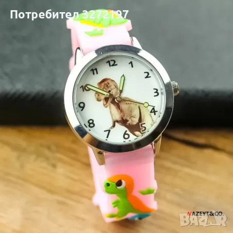 Анимационен детски кварцов часовник Динозавър-Reloj Niño,силиконова лента, снимка 5 - Детски - 48270943