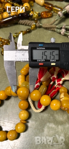 Броеница кехлибар 45зърна, снимка 3 - Антикварни и старинни предмети - 52726851