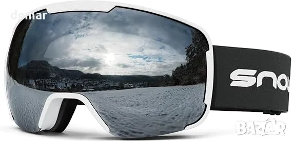 Очила за ски сноуборд Snowledge с UV400 защита, двойна леща с противозамъгляване, съвместими с каска