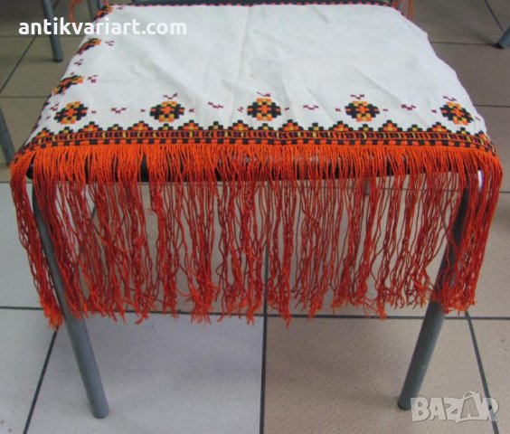 19 век Ръчно Бродирани Комплект Столовки и Пано за стена, снимка 8 - Антикварни и старинни предмети - 27399336