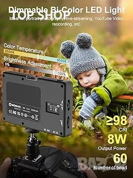 Видео светлина на камерата за DSLR, снимка 2 - Друга електроника - 48751780