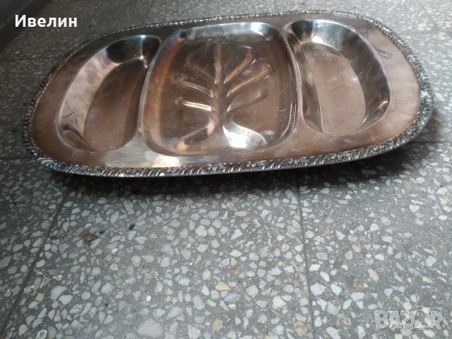 старо посребрено плато арт деко, снимка 2 - Други ценни предмети - 32563447