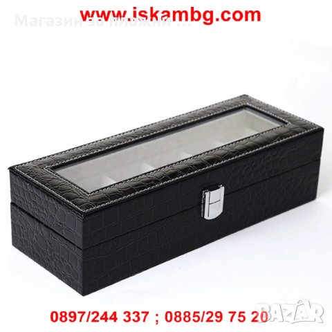 Кутия за съхранение на 6 часовнка - крокодилска кожа, снимка 2 - Подаръци за мъже - 28439900
