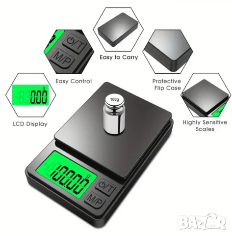 Мини джобна везна дигитална 0.01 - 500 гр.+ батерия, снимка 4 - Нумизматика и бонистика - 50716823