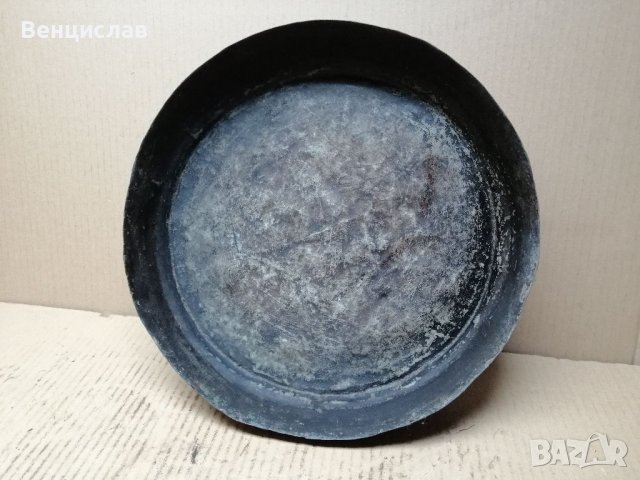 Стара Кована Медна Тава За Баница. , снимка 4 - Антикварни и старинни предмети - 37013389