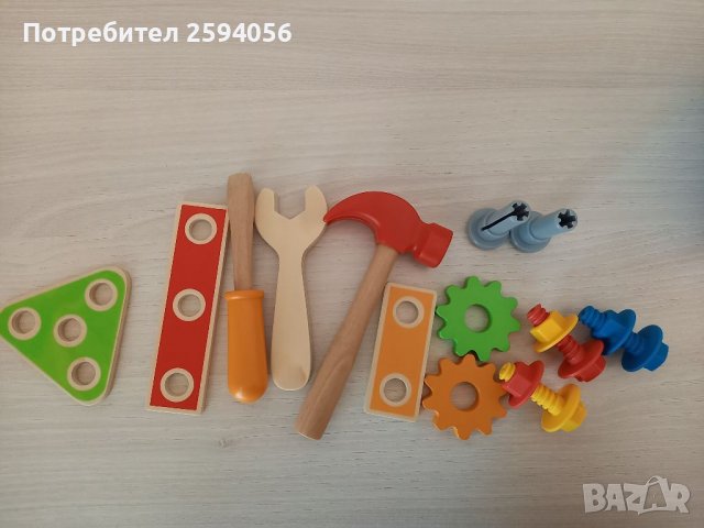 Дъpвeн мaйcтopcĸи ĸoмплeĸт зa дeцa Hape, снимка 2 - Конструктори - 39694832
