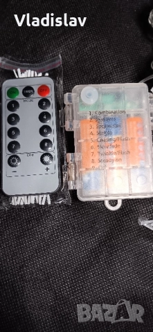 Лед гирлянд със звезди 8 режима с батерии, снимка 4 - Лед осветление - 52418083