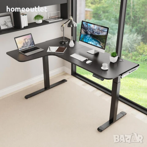 БЕЗПЛАТНА ДОСТАВКА L-образно геймърско / електрическо офис бюро ERK-ETOP-L60L-B-EU, снимка 7 - Бюра - 50651024