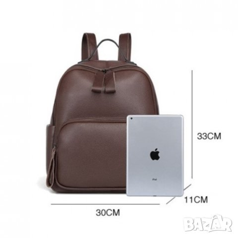 Дамска раница Естествена кожа Brown 1154, снимка 5 - Чанти - 44000285