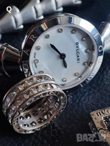 комплект часовник, пръстен и обеци BVLGARI, снимка 4 - Бижутерийни комплекти - 50417922