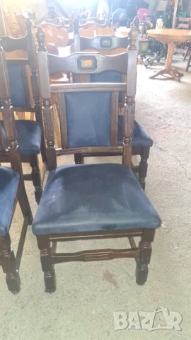 масивни столове с велурена дамаска внос от Европа, снимка 4 - Столове - 50681544