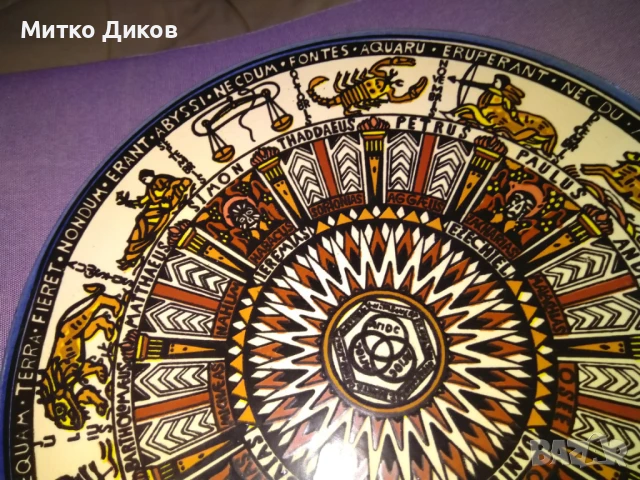 Jerusalem Hanukkah & Zodiac Porcelain чиния зодиак Йерусалим фи 27см нова, снимка 4 - Декорация за дома - 51423597