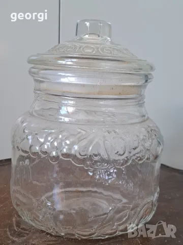 стар италиански буркан от релефно стъкло  5/2, снимка 3 - Други ценни предмети - 49081585
