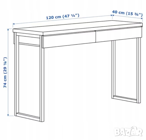 Бял лак бюро ikea besta, снимка 2 - Бюра - 51672805