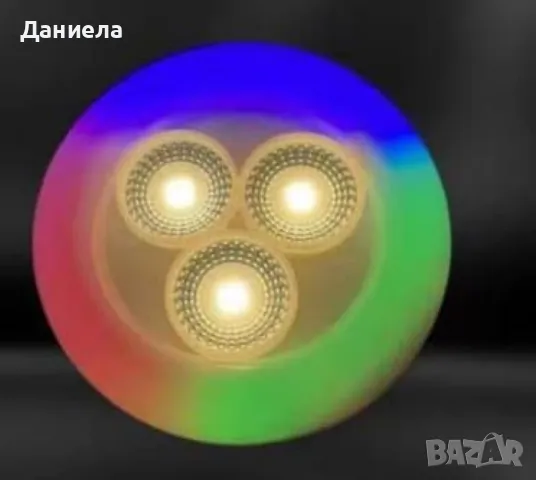 Трицветна пръстеновидна лапма за таван , снимка 5 - Лампи за таван - 49200615