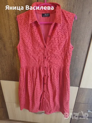 Лятна рокля с бродирана шарка до коляното, снимка 1