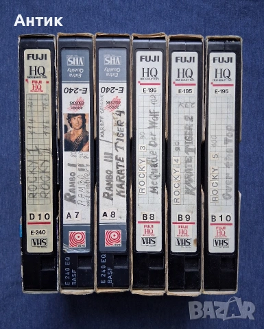 Лот Видеокасети VHS Роки Карате Тигър Рамбо През Върха Сандра