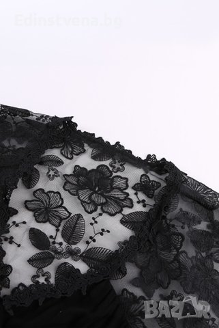 Ефектна дамска блуза в черно, снимка 9 - Блузи с дълъг ръкав и пуловери - 43259178