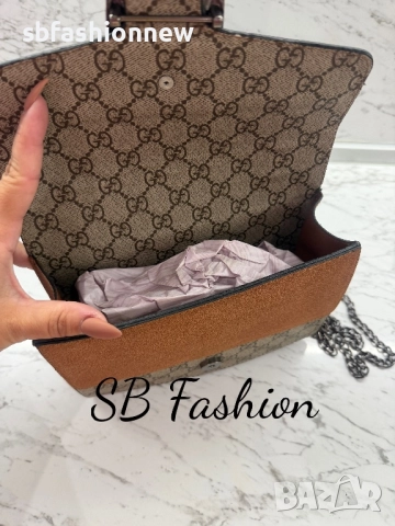 Gucci чанта в кафяво, снимка 5 - Чанти - 52487962
