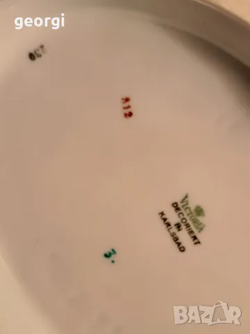 Карловски порцеланов супник солница и сосиера Victoria Czechoslovakia     7/1, снимка 12 - Сервизи - 49900540