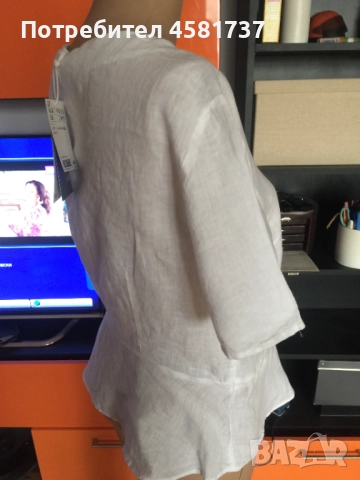 Ленена блуза тип сако H&M (нова, с етикет), размер 44, снимка 4 - Корсети, бюстиета, топове - 51742165