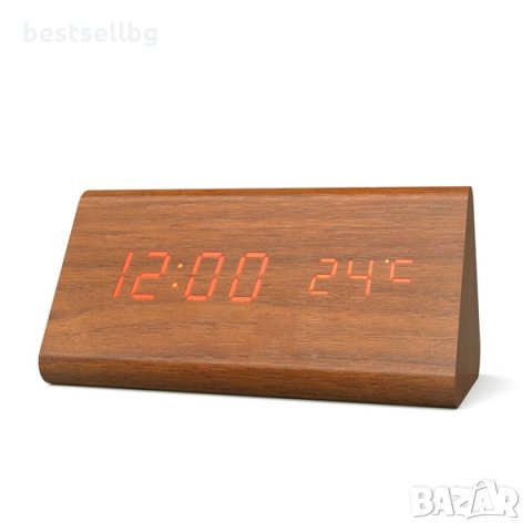 Стаен настолен електронен лед часовник големи цифри термометър на ток, снимка 6 - Други - 28967321