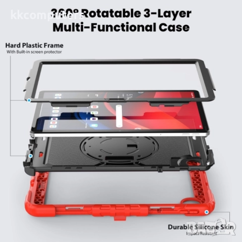 Lenovo Tab M11 /Xiaoxin Pad 2024 Silicone Hybrid PC Tablet Case /Shoulder Strap Удароустойчив Калъф , снимка 7 - Калъфи, кейсове - 52964186